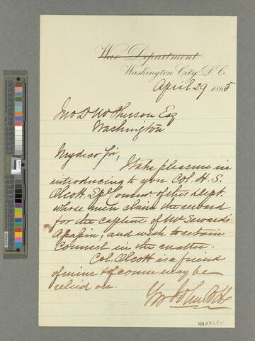 George John Potts, Washington, D.C., letter to John D. McPherson