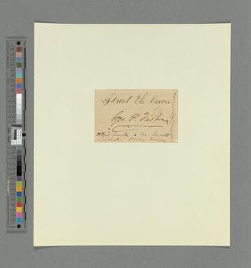 George P. Fisher order of admission for Alfred Hunter to the trial of John H. Surratt