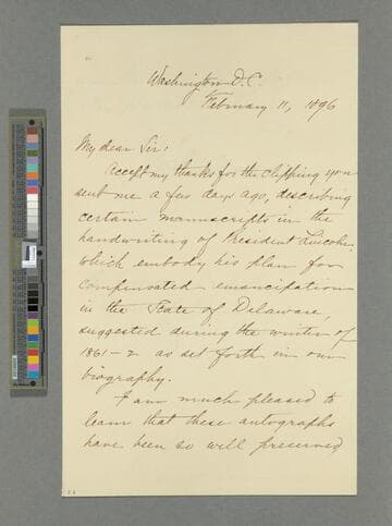 Draft of an act for the gradual emancipation of slaves in the state of Delaware with just compensation to their owners