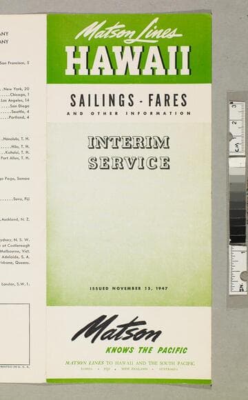 Hawaii sailings - fares and other information interim service