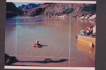 Gordon Avil fills canteen, Mile 217