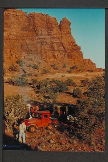 Camp of Kent Frost jeep party near Lizard Rock