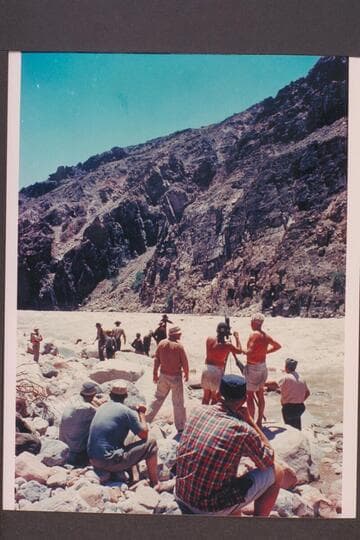 Picturing the Powell crew at 205 Mile Rapids