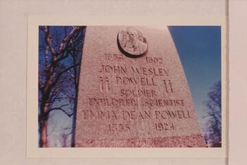 Headstone at grave of John Wesley Powell-Emma Dean Powell