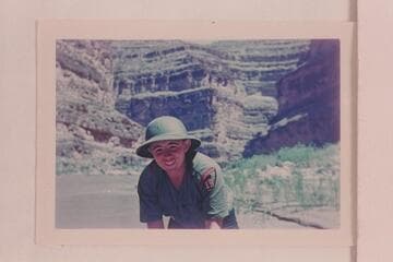 Don Frost, nephew of Jack Frost.  San Juan River below Honaker Trail