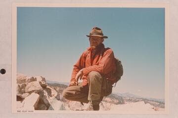 Doc Clarence Ellis with Zion Canyon in background