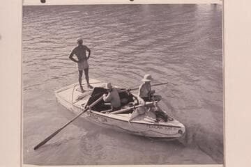 The crew of the "Mexican Hat II" at the head of Lake Mead where the 1948 Nevills party was met by the boats from Boulder City