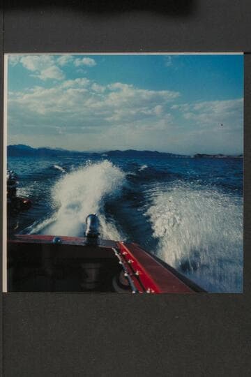 Wake of jet fire boat.  Off Boulder City