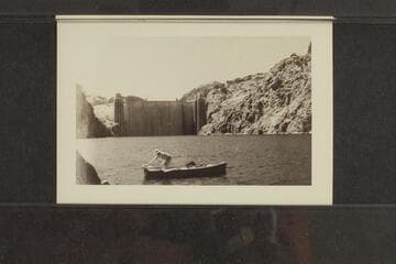 [Freeman (?) in outboard motorboat on Lake Mead]