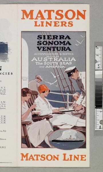 Matson liners Sierra, Sonoma, Ventura : accommodations & service between Australia, the South Seas and America