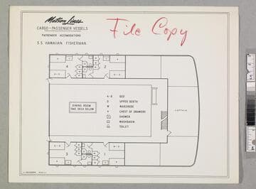 Cargo-passenger vessels, passenger accommodations : S. S. Hawaiian Fisherman