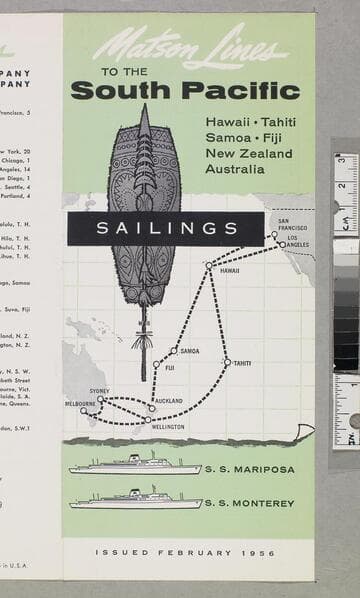 Matson Lines to the South Pacific... sailings