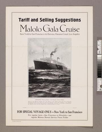 Tariff and selling suggestions : Malolo gala cruise