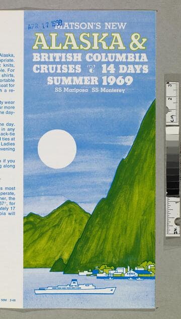 Matson's new Alaska & British Columbia cruises - 14 days summer 1969