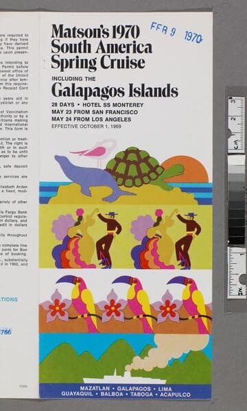 Matson's 1970 South America spring cruise including the Galapagos Islands