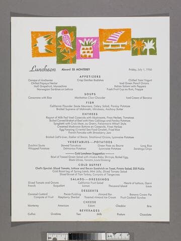Luncheon aboard SS Monterey