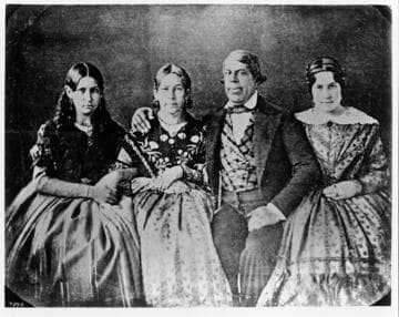 Don Pio Pico, his wife Maria Ignacia Alvarado, and two nieces, Maraneto Alvarado and Trinidad de la Guerra