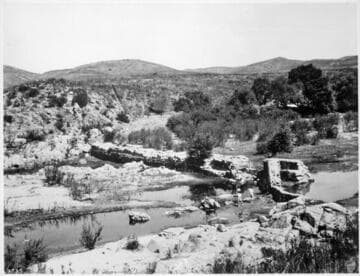 Dam built to irrigate Mission orchards and gardens