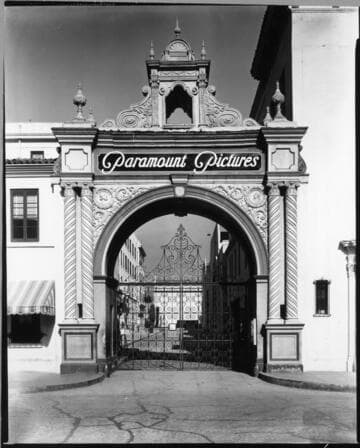 Entrance gate, Paramount Studios, 5451 Marathon, Los Angeles. 1937