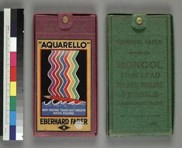 Two boxed sets of colored pencils manufactured by the Eberhard Faber Pencil Company