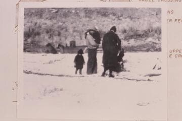 Sid Wilson and family on the ice at Lees Ferry