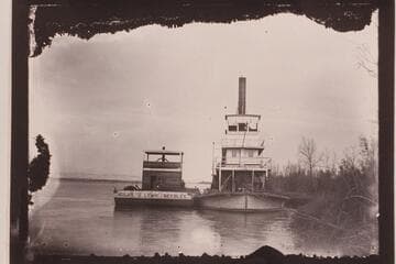 The steamer "Cochan" with the barge "Silas J. Lewis" at Needles