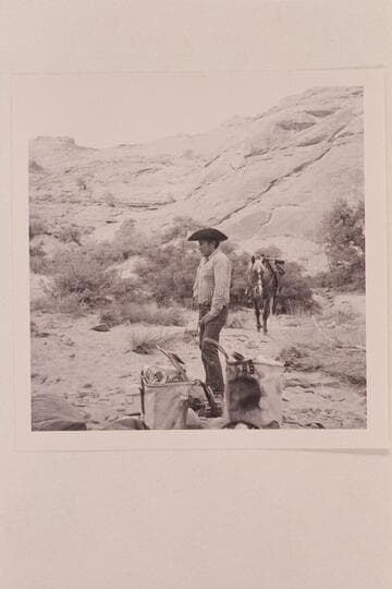 Dan Lehi Willetson in camp.  Bald Rock; Junction; Cha Creek