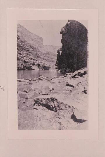 Marble Canyon?  Wall of Limestone.  Note 2 boats.  Two ring preservers hanging on the throne