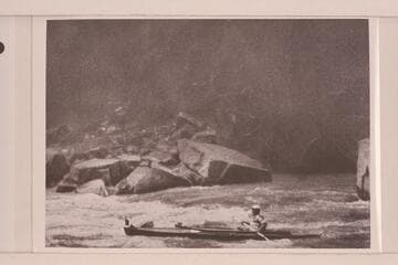 Kayak in use by the French Trio in making the run from Green River, Wyoming to Lees Ferry