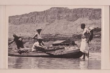 An abandoned cabin just below Hite:  Birney, Shoemaker, Steward and Hughes
