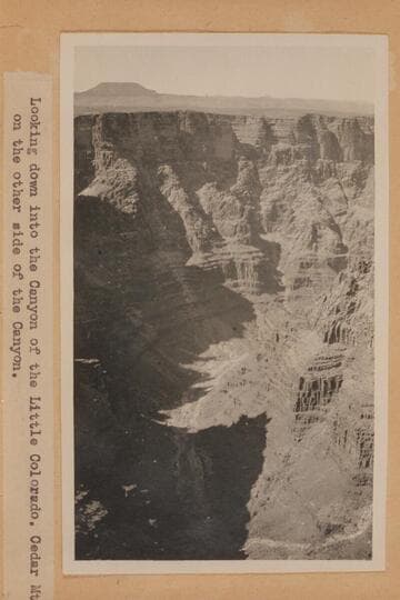 Looking down into the canyon of the Little Colorado; Cedar Mountain on the other side of the Canyon