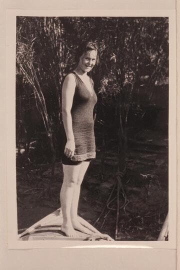 Edith Kolb.  Lees Ferry.  Edith Kolb rode through Paris Riffle on Emery Kolb's boat on 1923, Aug. 01.  Aug. 19, she rode through Hance Rapid on the boat piloted by Leigh Lint