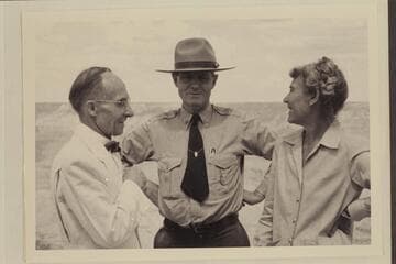 Emery Kolb; Bert Lauzon; Margaret Marston at South Rim
