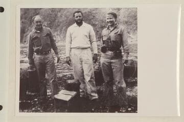 Harry Aleson; Jack Newbold; Maurine Henderson.  Dawson City.  The trio ran on the Yukon with neoprene boats