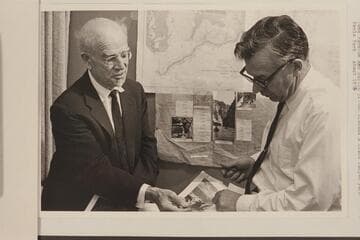 Dock Marston and Martin Litton discuss a Grand Canyon yarn; Menlo Park