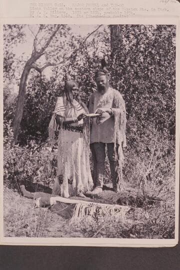 The Mirror Case.  Major Powell and Yan-Mo.  Uinta Valley on the eastern slope of the Wasatch Mountains in Utah