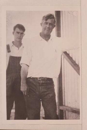 David Crockett Lowrey and his son David.  Lees Ferry.  Lowrey met many River people during his operation of a trading post at Lees Ferry and at Marble Canyon.  David Lowrey, Jr., was killed in World War II.  Sr. died 1959, June 19