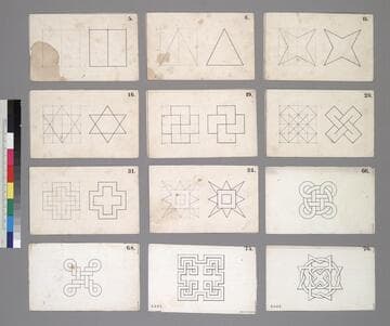 Set of drawing cards circa 1850