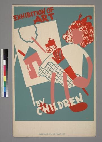 Three WPA Art Project, Chicago, Illinois, posters promoting art classes for children and an exhibition of art by children
