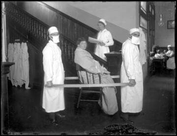 Orderlies and a patient. approximately 1919