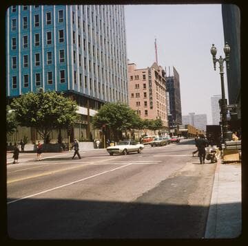 Stretch of Flower Street between Wilshire Boulevard and 6th Street
