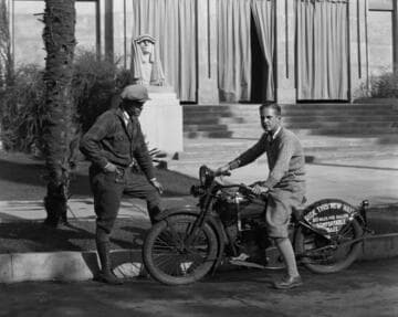 Men with a motorcycle. September 26, 1926