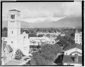 Scene from a window of the Citizens Bank Building, 16 North Marengo, Pasadena. 1929