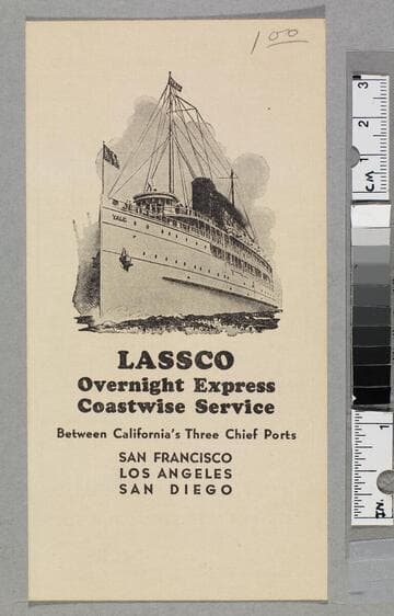 LASSCO overnight express coastwise service between California's three chief ports San Francisco Los Angeles San Diego