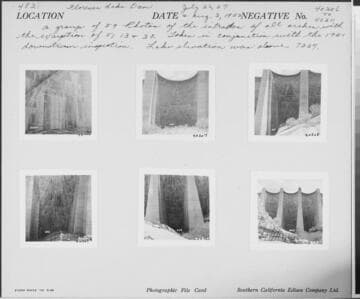 Big Creek, Florence Lake Dam - Photograph showing Intrados of Arch #50. Taken in conjunction with 1951 inspection