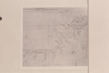 Holmstrom's sketch of his course through Unkar Rapid. Copy of section of his profile map
