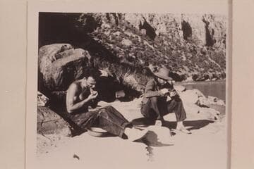 Norm Nevills looking for nuggets. Charles Larabee looking
