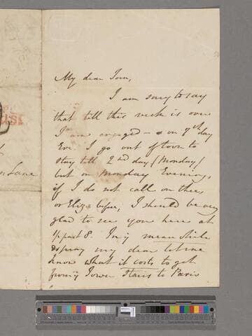 Opie, Amelia (Alderson). Letter to Thomas John Alderson