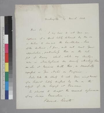 Edward Everett, Washington, D.C., letter to Thomas Jefferson