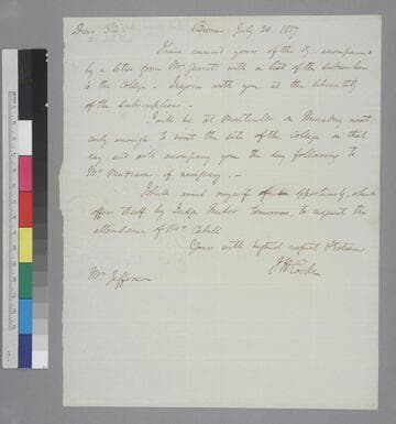 John H. Cocke, Bremo, letter to Thomas Jefferson